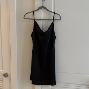 Urban Outfitters Mini Black Satin Slip Dress